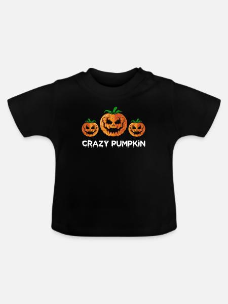 Crazy Pumpkin Halloween Pumpkin - Baby Bio-T-Shirt mit Rundhals - Schwarz