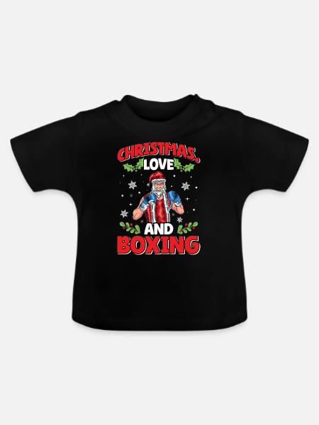 Christmas Love Boxing Boxer Weihnachtsgeschenk - Baby Bio-T-Shirt mit Rundhals - Schwarz