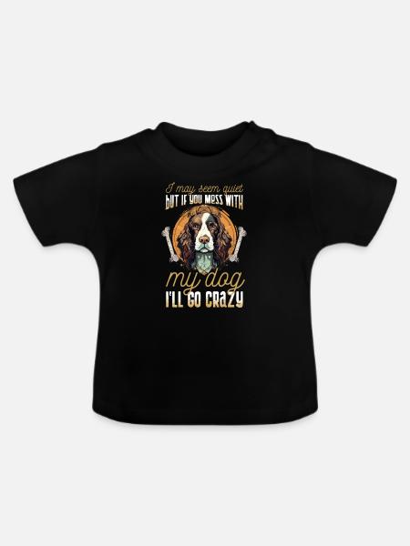 Hunderasse Englisch Springer-Spaniel - Baby Bio-T-Shirt mit Rundhals - Schwarz