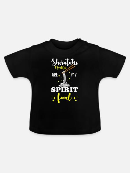 Shiritaki Nudeln - Baby Bio-T-Shirt mit Rundhals - Schwarz