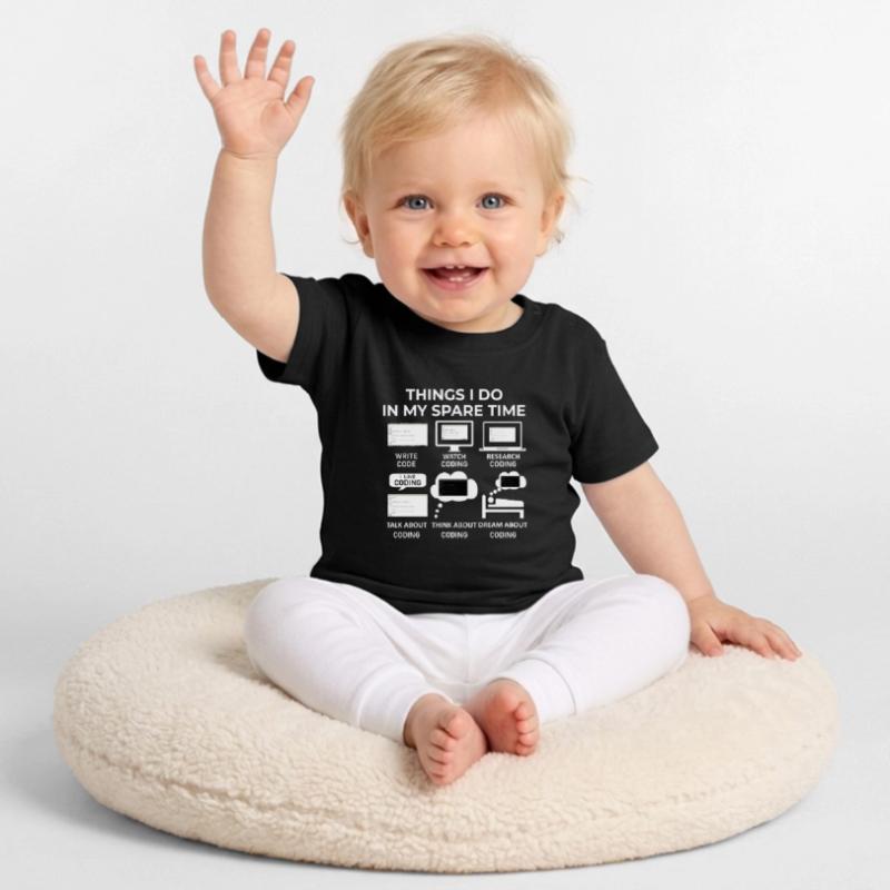 Things I Do in my Spare Time - Coding Baby Organic T-Shirt with Round Neck