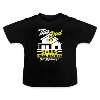 Immobilienmakler Papa Vater Geschenk - Baby Bio-T-Shirt mit Rundhals - Schwarz - Vorne