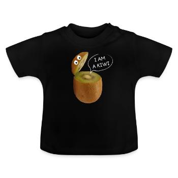 I`m a Kiwi Neuseeland Backpacking Reisen Abitur - Baby Bio-T-Shirt mit Rundhals - Schwarz - Vorne