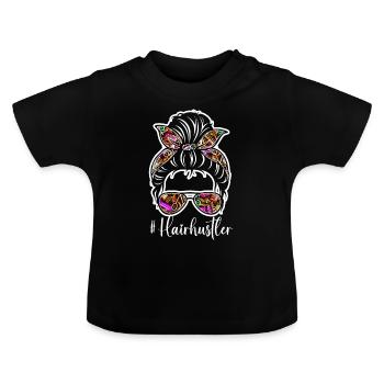 Hairstylist Hair Salon Cosmetology - Baby Organic T-Shirt with Round Neck - black - Front