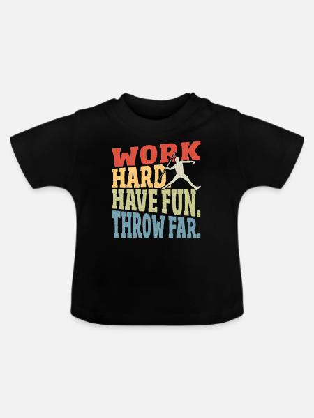 Speerwerfen Speerwerfen Geschenk - Baby Bio-T-Shirt mit Rundhals - Schwarz