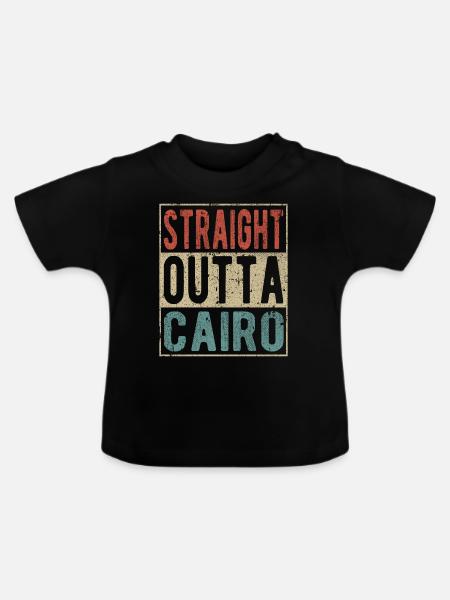 Direkt aus Kairo - Baby Bio-T-Shirt mit Rundhals - Schwarz