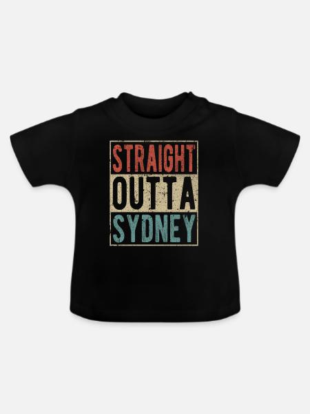 Direkt aus Sydney - Baby Bio-T-Shirt mit Rundhals - Schwarz