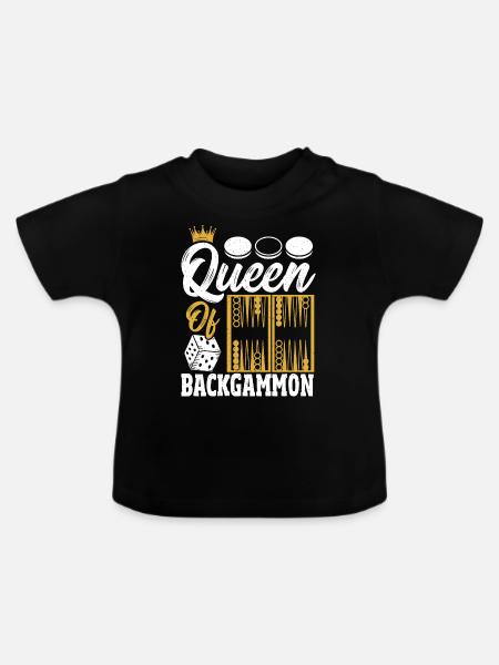 Backgammon - Baby Bio-T-Shirt mit Rundhals - Schwarz