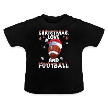 College Football Spieler Team Weihnachten Liebe - Baby Bio-T-Shirt mit Rundhals - Schwarz - Vorne