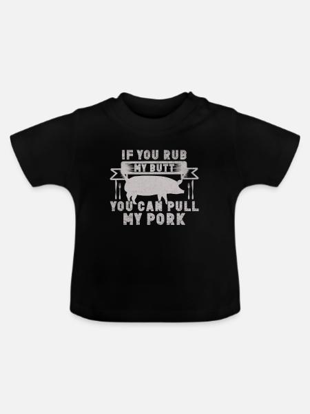 Grill Grillgrill Schweinefleisch - Baby Bio-T-Shirt mit Rundhals - Schwarz