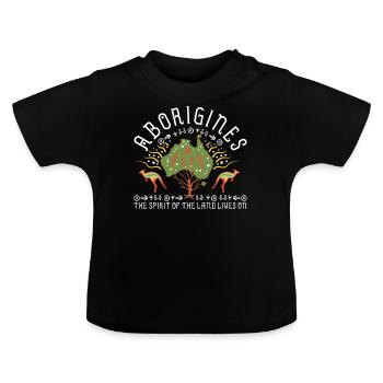 Aboriginal Spirit of Land - Baby Organic T-Shirt with Round Neck - black - Front