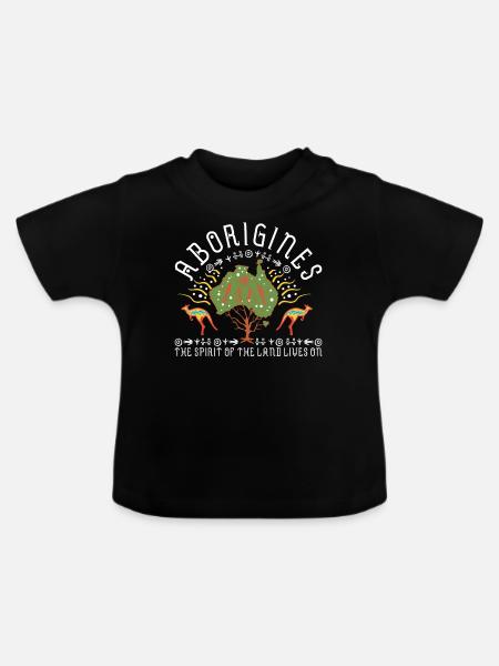 Aboriginal Spirit of Land - Baby Organic T-Shirt with Round Neck - black