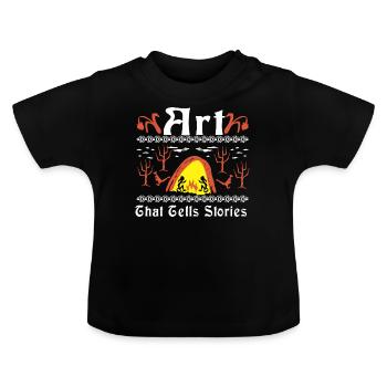 Art That Tells Stories - Baby Bio-T-Shirt mit Rundhals - Schwarz - Vorne