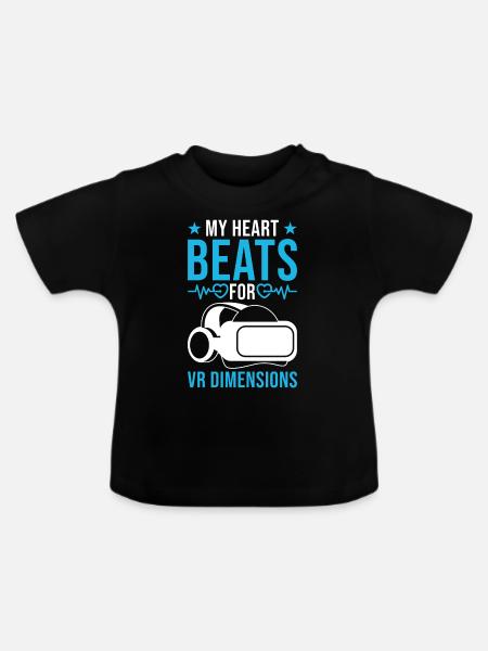 VR-Spiele Virtual Reality VR-Spieler - Baby Bio-T-Shirt mit Rundhals - Schwarz