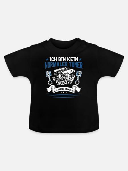 6 Zylinder Tuner Tuning V6 - Baby Bio-T-Shirt mit Rundhals - Schwarz