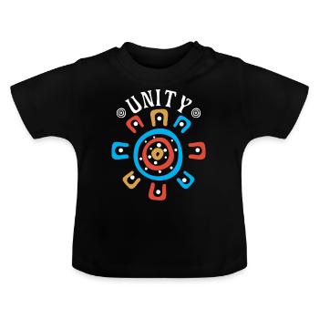 Australian Unity - Baby Organic T-Shirt with Round Neck - black - Front