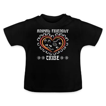 Animal Friendly Tribe - Baby Bio-T-Shirt mit Rundhals - Schwarz - Vorne