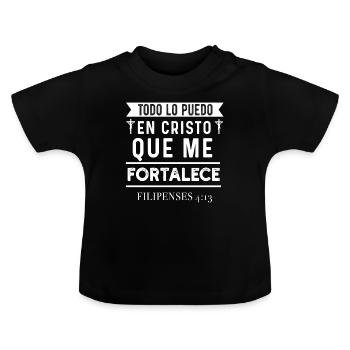 Camiseta Cristiana Para Mujer En Espanol Spanish - Baby Organic T-Shirt with Round Neck - black - Front