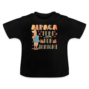 Tente alpaga pour ce soir ! - T-shirt bio col rond Bébé - noir - Devant