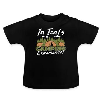 In tents camping experience! - Baby Organic T-Shirt with Round Neck - black - Front