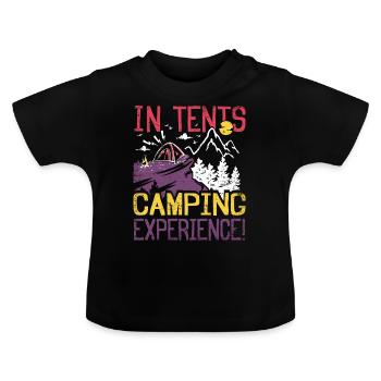 In tents camping experience! - Baby Organic T-Shirt with Round Neck - black - Front