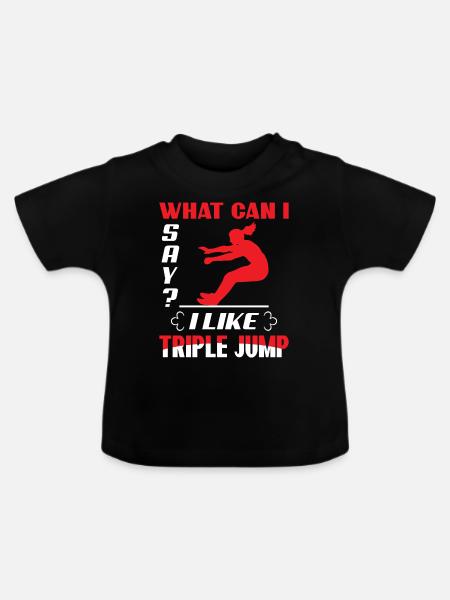 Eat Sleep Tripple Jump Repeat - Baby Bio-T-Shirt mit Rundhals - Schwarz