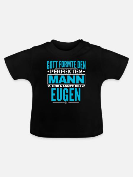 Eugen Name Design - Baby Bio-T-Shirt mit Rundhals - Schwarz