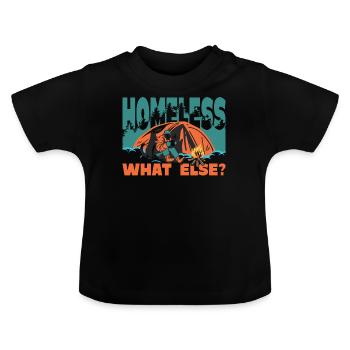 sans-abri, quoi d’autre ? - T-shirt bio col rond Bébé - noir - Devant