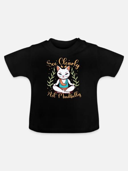 Yoga Mindfulness Practic Meditation Manifestation - Baby Bio-T-Shirt mit Rundhals - Schwarz