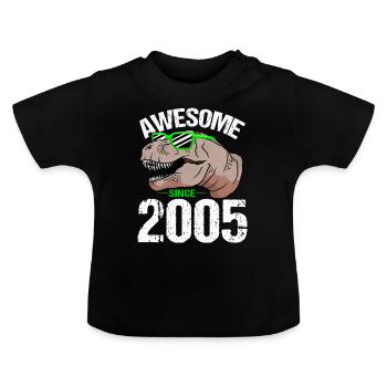Dino-Star Celebration Mood Top Gift Idea - Baby Organic T-Shirt with Round Neck - black - Front