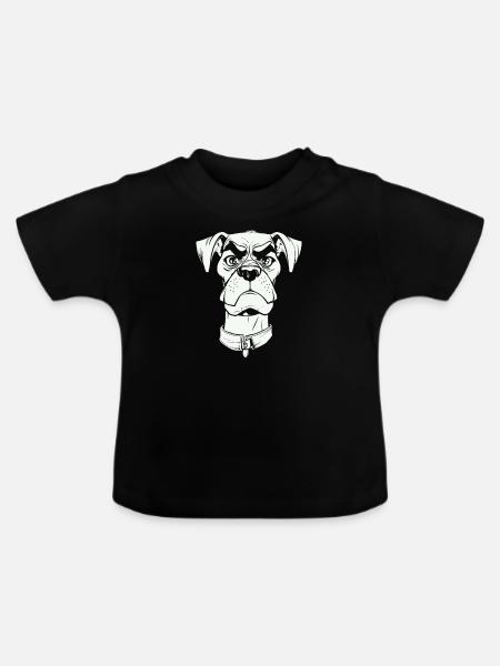 Hund Vierbeiner Lustig - Baby Bio-T-Shirt mit Rundhals - Schwarz