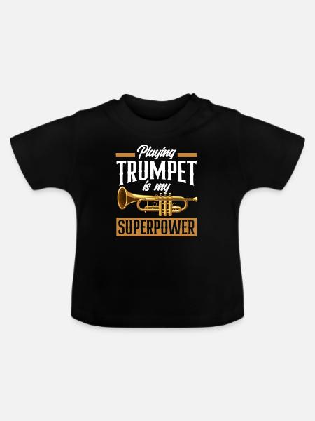 Trompete Trompeter Trompeten Spieler - Baby Bio-T-Shirt mit Rundhals - Schwarz