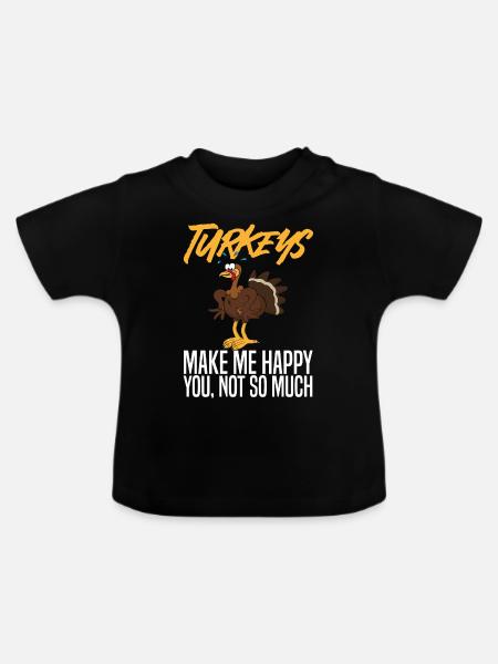 Thanksgiving Turkey - Baby Bio-T-Shirt mit Rundhals - Schwarz