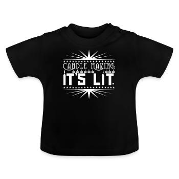Candle making: it's lit. - Baby Organic T-Shirt with Round Neck - black - Front