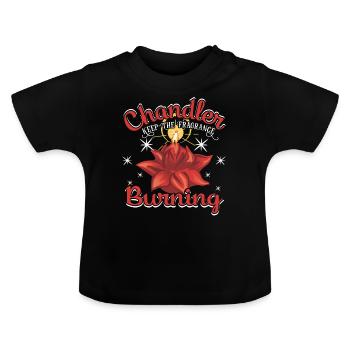Chandler halten den Duft am Brennen - Baby Bio-T-Shirt mit Rundhals - Schwarz - Vorne