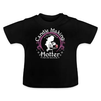 Fabrication de bougies : cire chaude - T-shirt bio col rond Bébé - noir - Devant