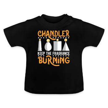 Chandler halten den Duft am Brennen - Baby Bio-T-Shirt mit Rundhals - Schwarz - Vorne