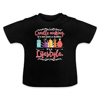 Kerzenherstellung: Es ist ein Lebensstil. - Baby Bio-T-Shirt mit Rundhals - Schwarz - Vorne
