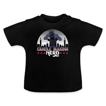 Kerzen machen Nerd - Baby Bio-T-Shirt mit Rundhals - Schwarz - Vorne