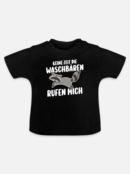 Waschbär - Baby Bio-T-Shirt mit Rundhals - Schwarz