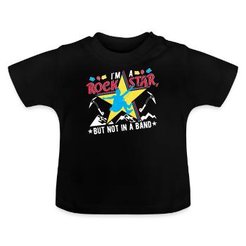 Ich bin ein , aber nicht in einer Band - Baby Bio-T-Shirt mit Rundhals - Schwarz - Vorne