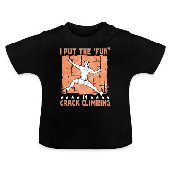 J’ai mis le « fun » dans « crack climbing » - T-shirt bio col rond Bébé - noir - Devant