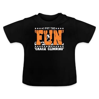 J’ai mis le « fun » dans « crack climbing » - T-shirt bio col rond Bébé - noir - Devant
