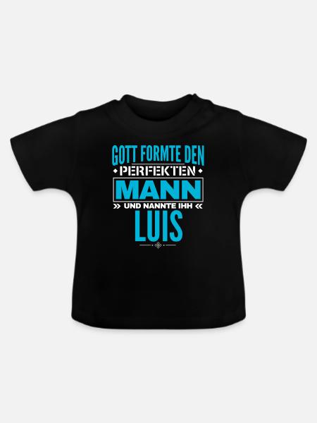 Luis Name Design - Baby Bio-T-Shirt mit Rundhals - Schwarz