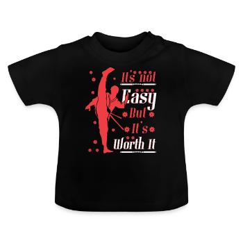 Es ist nicht einfach, aber es lohnt sich - Baby Bio-T-Shirt mit Rundhals - Schwarz - Vorne