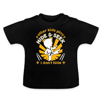 D’autres enfants jouent à cache-cache Je ne me cache pas - T-shirt bio col rond Bébé - noir - Devant
