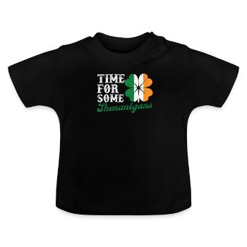 Zeit für ein paar Shenanigans Lustiges St. Patrick - Baby Bio-T-Shirt mit Rundhals - Schwarz - Vorne