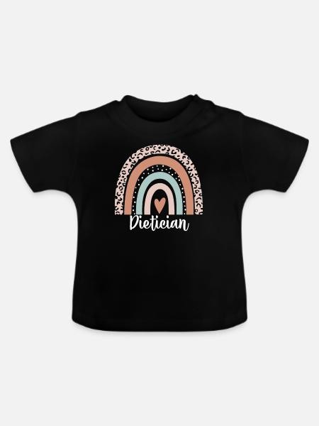 Ernährungsberater Regenbogenleopard Lustiger Ernährungsberater - Baby Bio-T-Shirt mit Rundhals - Schwarz