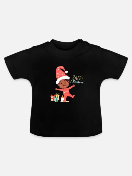Bébé Joyeux Noël - T-shirt bio col rond Bébé - noir