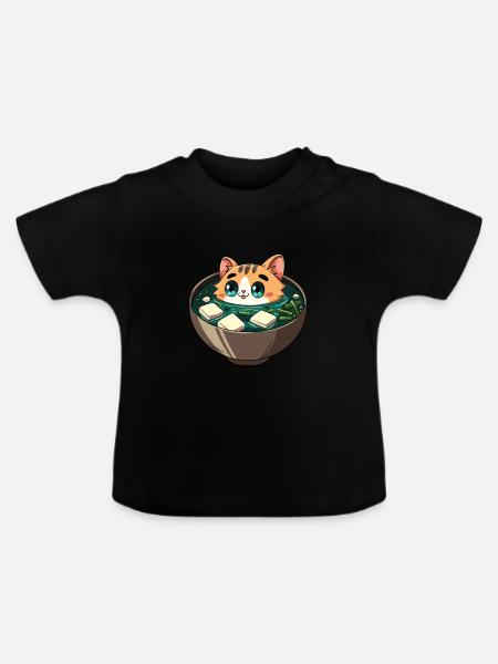 Miso-suppe Katzenliebhaber - Baby Bio-T-Shirt mit Rundhals - Schwarz
